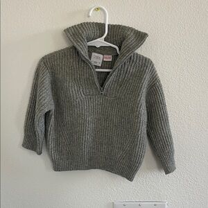 Zara Ribbed Gray Turtleneck Sweater